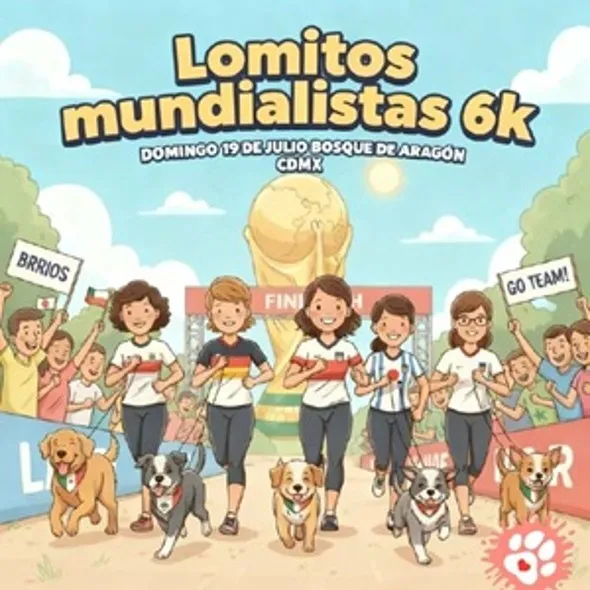 Lomitos Mundialistas 2026 2026 CDMX 5K en Bosque de Aragón