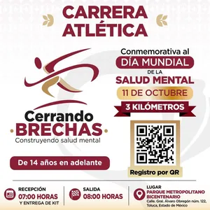 Portada de Carrera Atlética “Cerrando Brechas, Construyendo Salud Mental"
