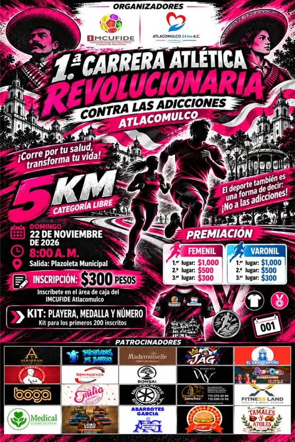 1a Carrera Atlética Revolucionaria Contra las Adicciones Atlacomulco · foto 1