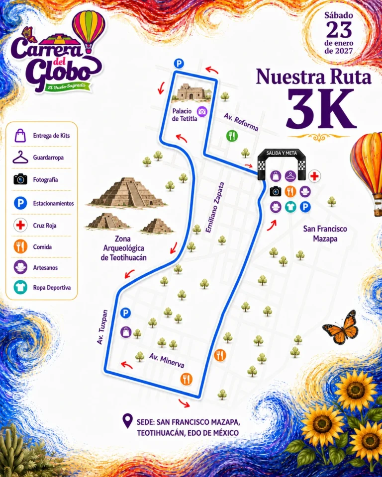 Ruta de Carrera del Globo " Vuelo sagrado" 3K y 5K · imagen 1
