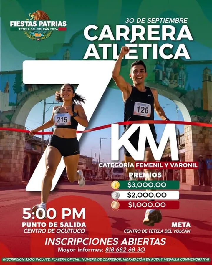 Carrera Atlética 7K - Fiestas Patrias Tetela del Volcán · foto 1